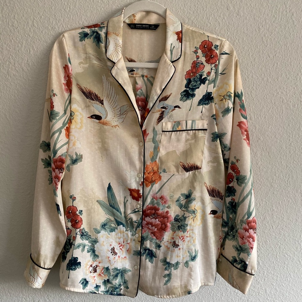 Zara Pajama Style Blouse